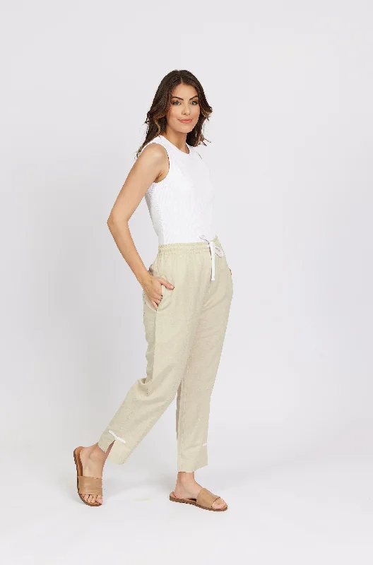 Checker Pant -Ecru/White Stylish Women's Tropical 