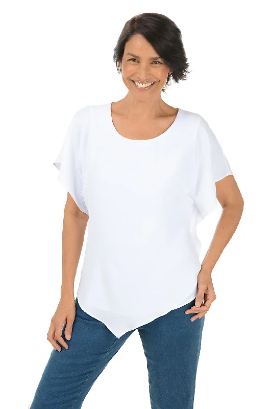 Layered Handkerchief Hem Blouse Relaxed Women's 