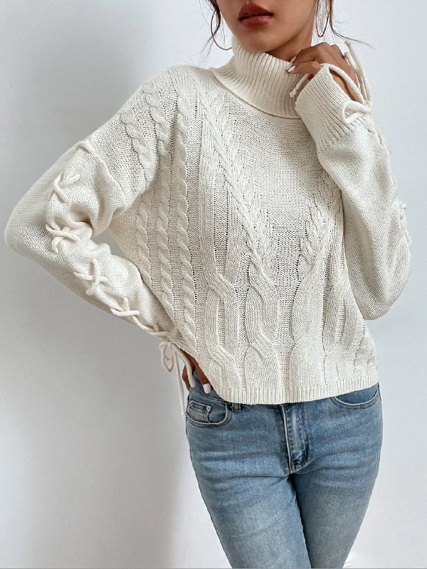 Casual Plain Long Sleeve High Neck Regular Women Sweater Preppy Women's College