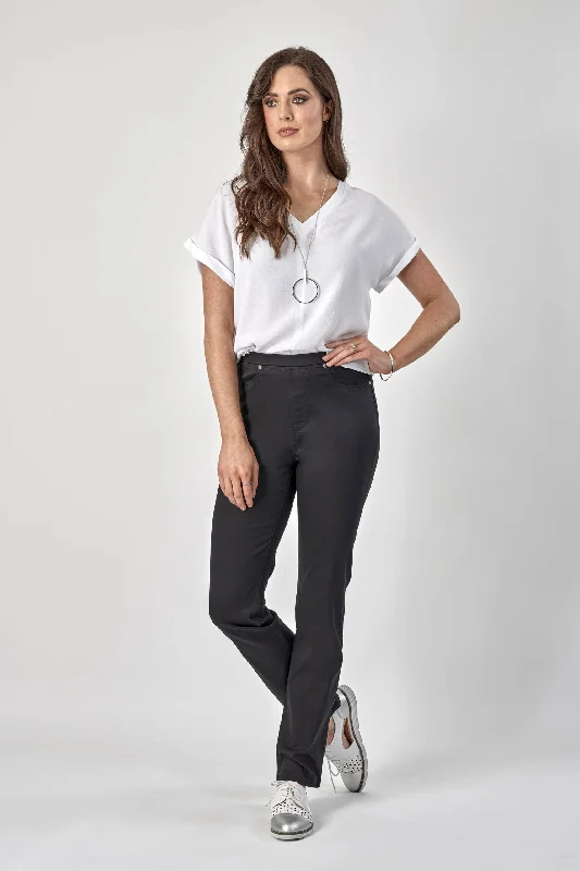 Vassalli Pull On Cotton Full Length Pant 234LW Sophisticated Women's Tailored
