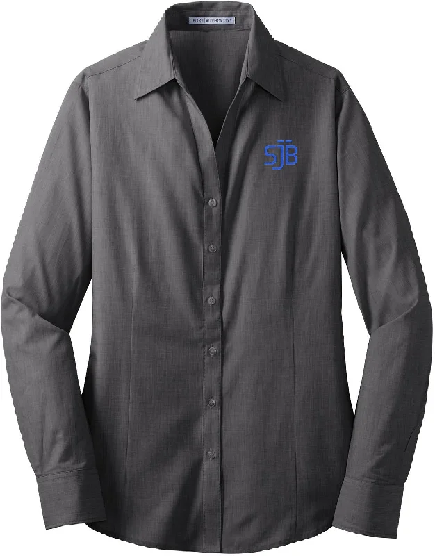 Port Authority Ladies Crosshatch Easy Care Shirt Refined Women's Classic 