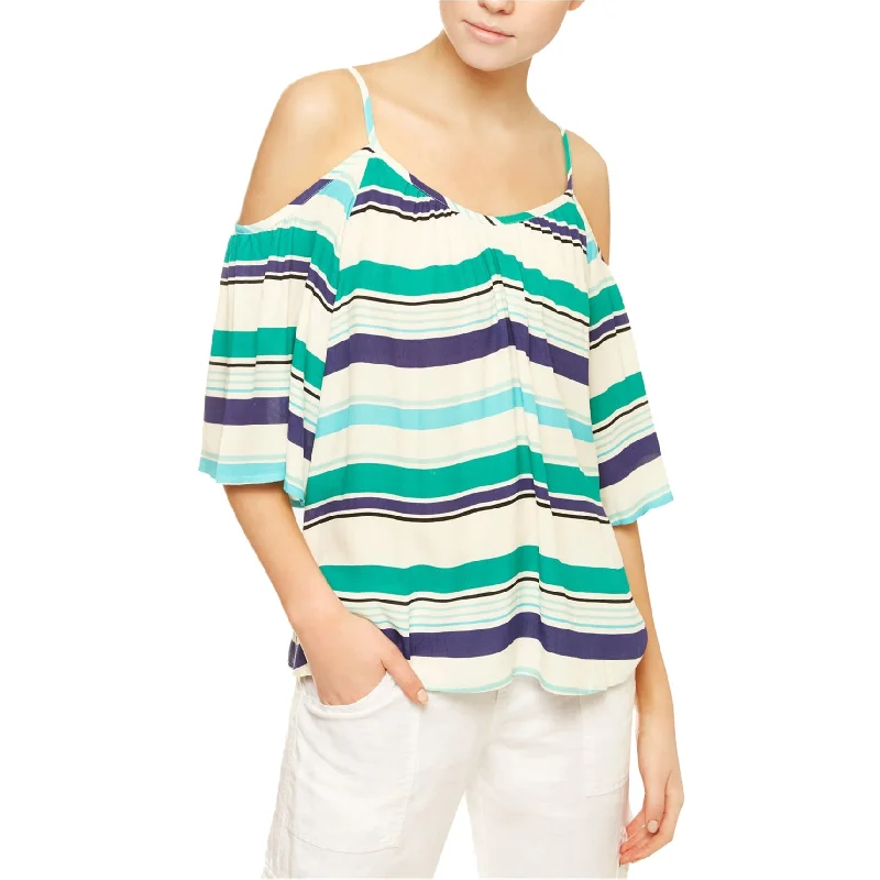 Sanctuary Clothing Womens SS Cold Shoulder Blouse, Green, X-Large Laid - back Women's Vibe