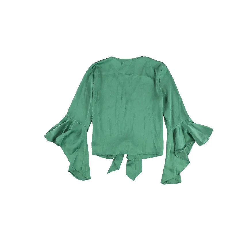 Bar Iii Womens Tie-Front Knit Blouse Youthful Women's Pop