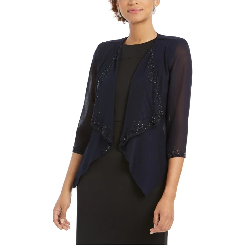 Calvin Klein Womens Embellished Cardigan Sweater, Blue, X-Large Artistic Women's Hand - painted