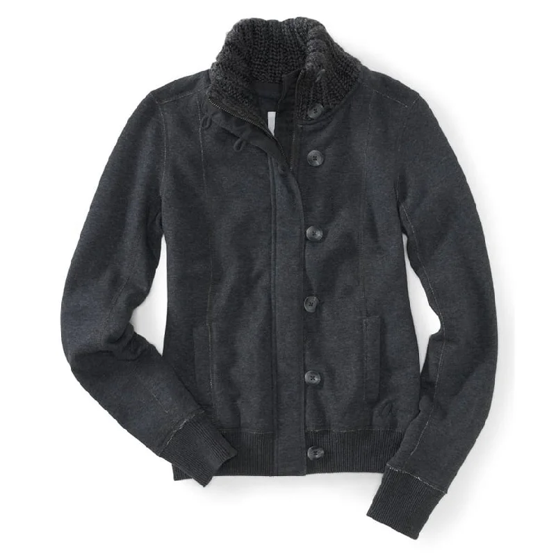 Aeropostale Womens Zip/ Knit Sweater, Grey, X-Large Tough Women's Military - inspired