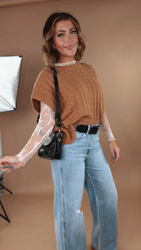 Wear It Woven Textured Boxy Sweater, Camel Rugged Women's Outdoor 