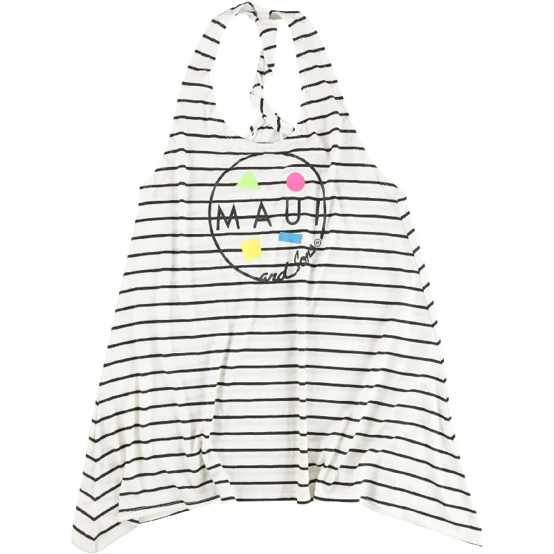 Maui & Sons Womens Twisted Racerback Tank Top, White, Medium Artistic Women's Avant - 