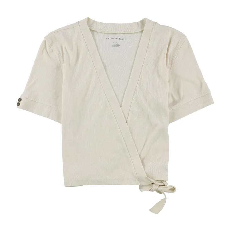 American Eagle Womens Solid Sweater Wrap Swing, Off-White, Medium Monochromatic All - in - one