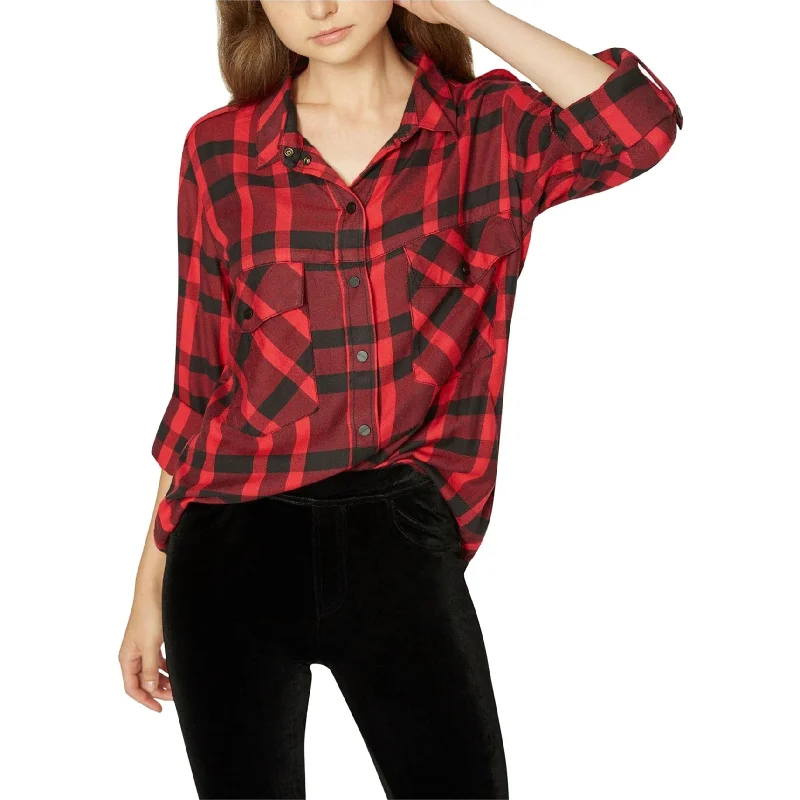Sanctuary Clothing Womens Boyfriend Button Up Shirt, Red, X-Small Scandinavian