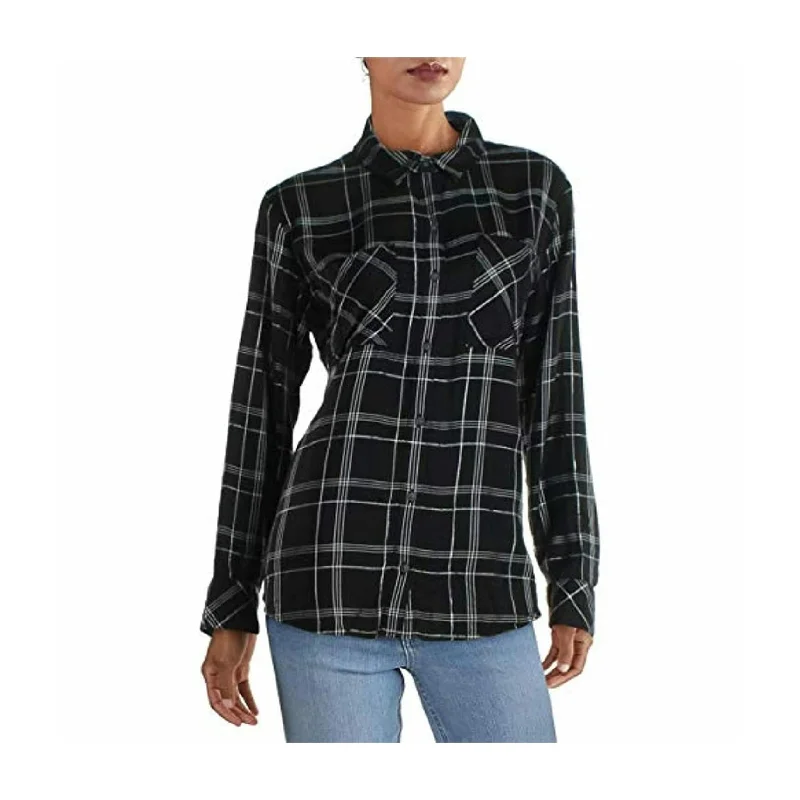 Sanctuary Clothing Womens Plaid Button Up Shirt Tough Women's Military - inspired