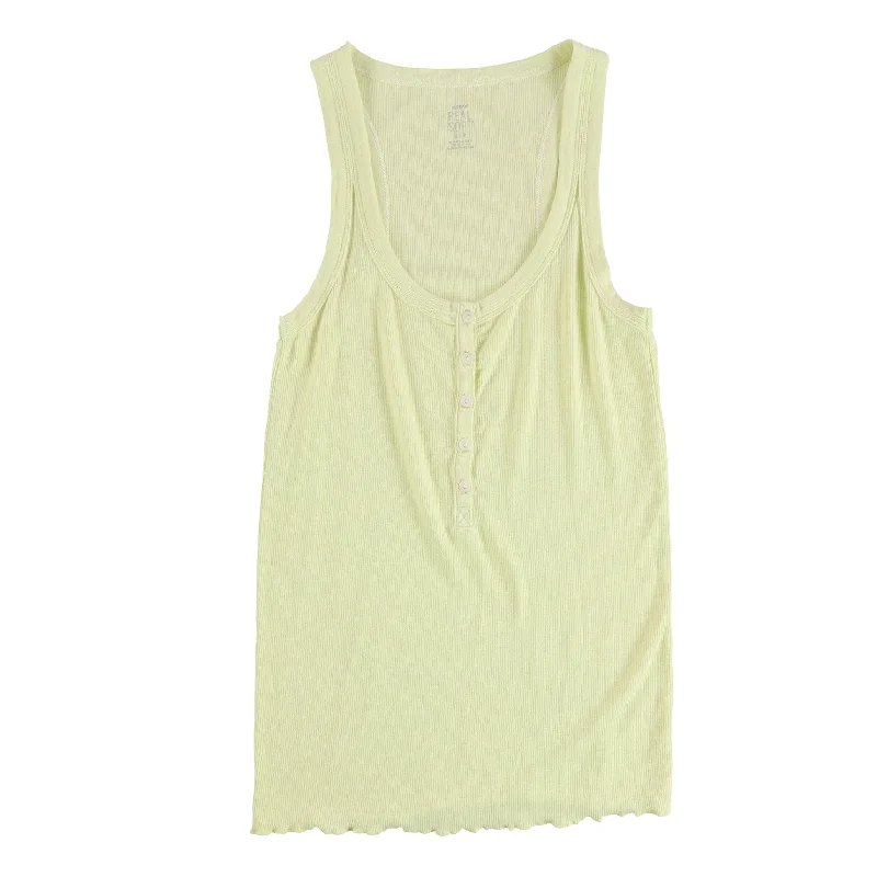 American Eagle Womens Ribbed Real Soft Racerback Tank Top, Yellow, Small Bold Women's Statement