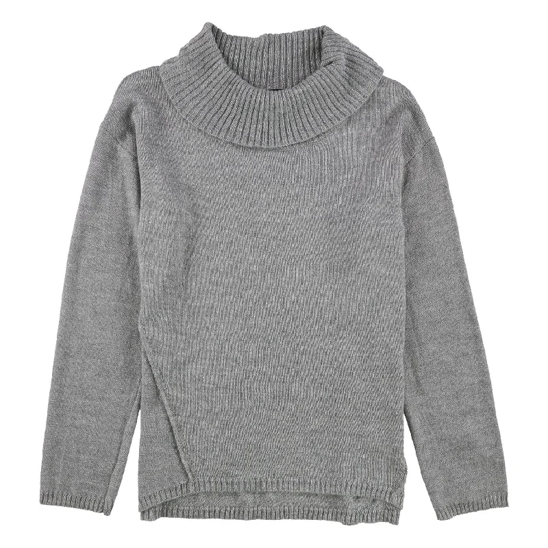 BCX Womens Metallic Cowl Neck Pullover Sweater, Grey, X-Large Refined Women's Classic 