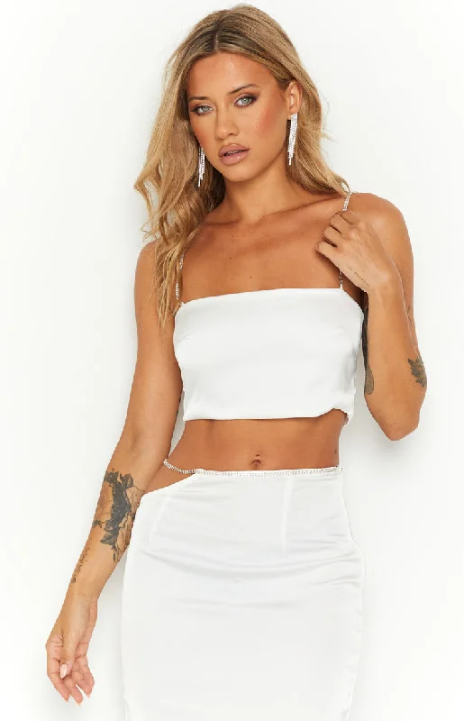 Confetti White Crop Top Refined Women's 