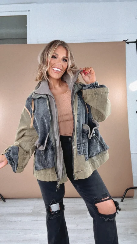 Oli & Hali x Karli: Streetwear Mineral Washed Jacket Luxurious Women's High -  end