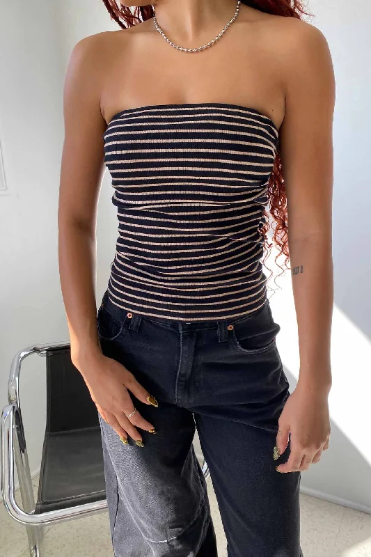 Basic Striped Tube Top Athletic Women's 