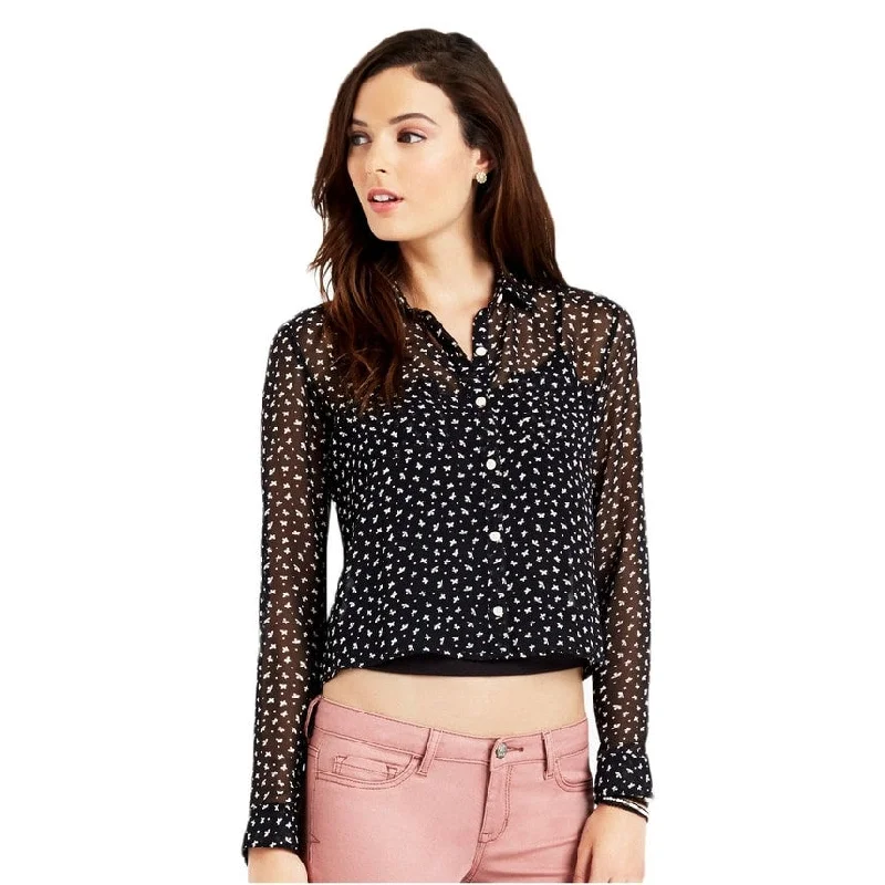 Aeropostale Womens Butterfly Woven Button Up Shirt Tough Women's Military - inspired