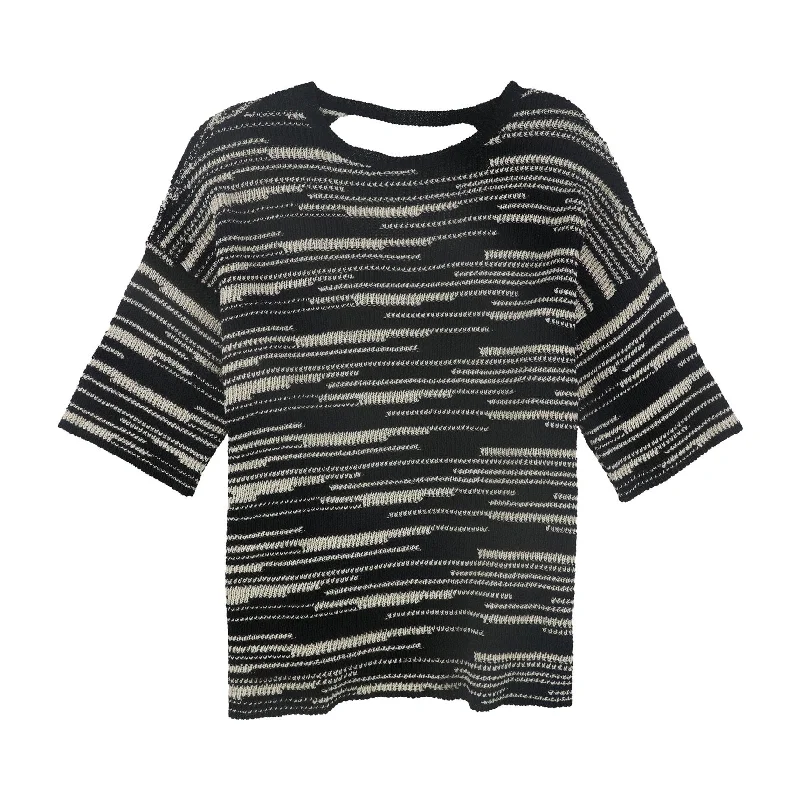Eileen Fisher Womens Organic Printed Pullover Sweater, Black, X-Small Stylish Women's Tropical 