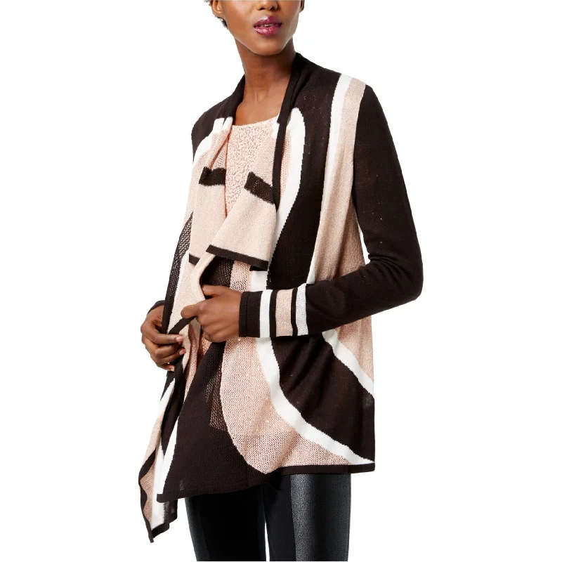 I-N-C Womens Colorblocked Cardigan Sweater, Black, X-Small Artistic Women's Hand - painted