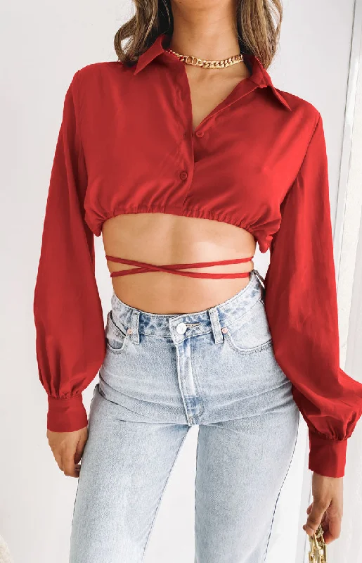 Saddle Up Crop Red Women