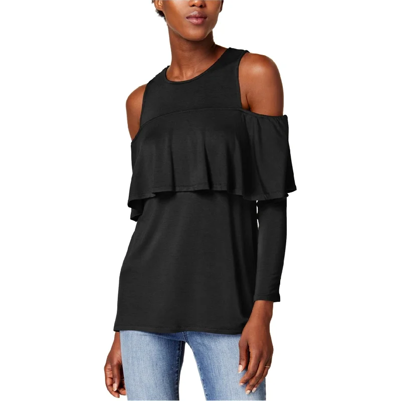 Kensie Womens Cold Shoulder Knit Blouse Modern Women's 
