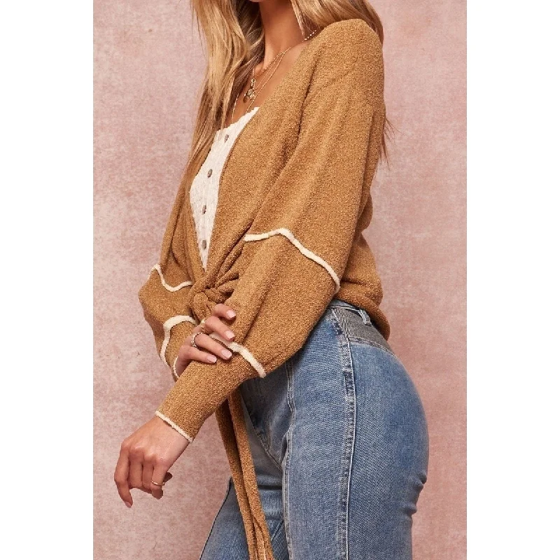 A Textured Knit Cardigan Sweater Vintage Women's 1970S 