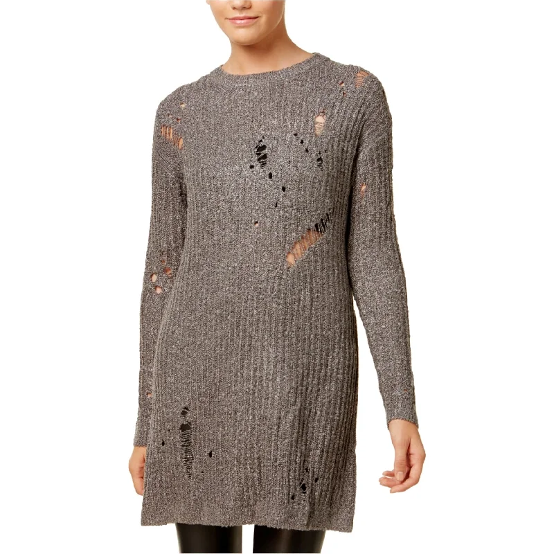 Planet Gold Womens Ripped Pullover Sweater, Grey, Medium Youthful Women's Pop