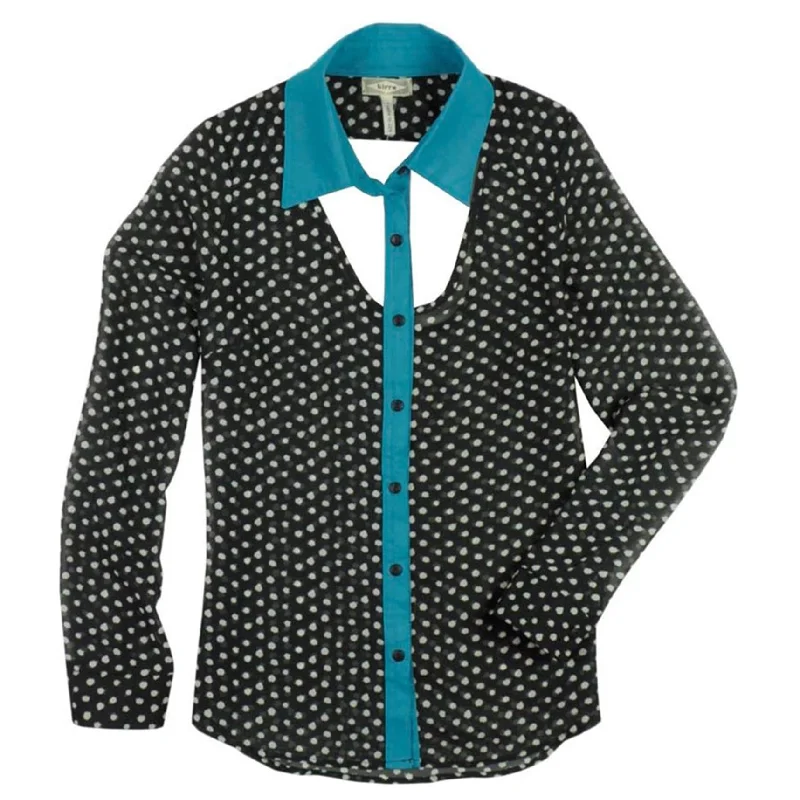 Kirra Womens Dotted Button Up Shirt, Black, Small Cool Women's Skate
