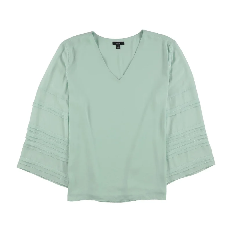 Alfani Womens Layered Sleeve Pullover Blouse Cashmere