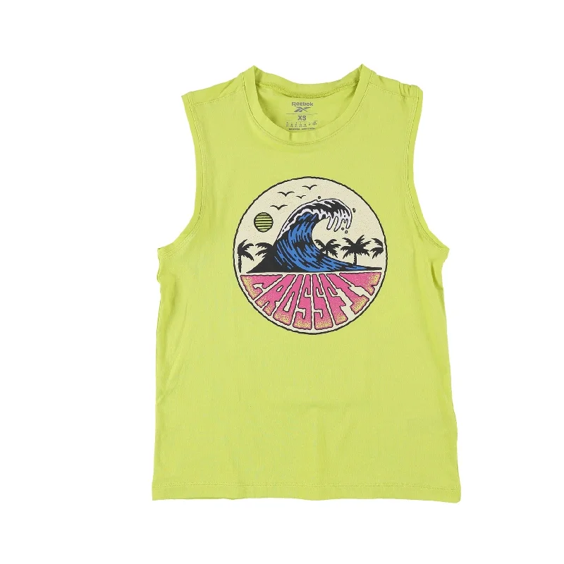 Reebok Womens Crossfit Tidal Wave Tank Top, Green, X-Small Practical Women's Quick - dry